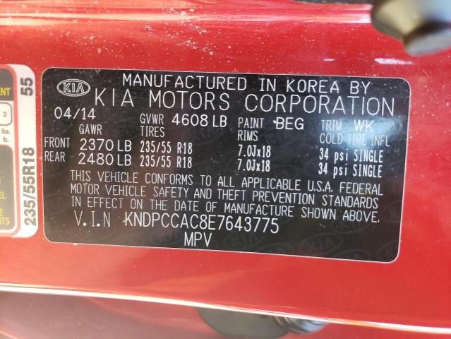 Photo 10 from auction – 2014 KIA SPORTAGE E with VIN KNDPCCAC8E7643775