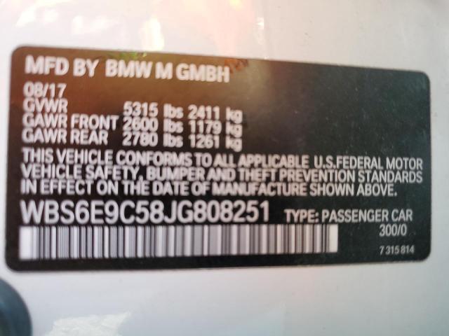 Photo 10 from auction – 2018 BMW M6 with VIN WBS6E9C58JG808251