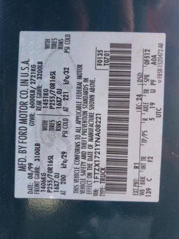 Photo 10 from auction – 2000 FORD F150 with VIN 1FTZX1721YNA08221