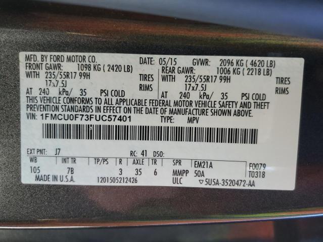 Photo 10 from auction – 2015 FORD ESCAPE S with VIN 1FMCU0F73FUC57401