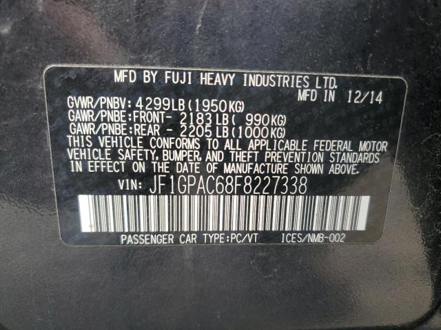 Photo 10 from auction – 2015 SUBARU IMPREZA PR with VIN JF1GPAC68F8227338