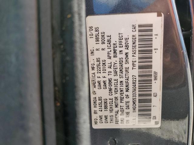 Photo 10 from auction – 2007 HONDA ACCORD SE with VIN 1HGCM55337A048227