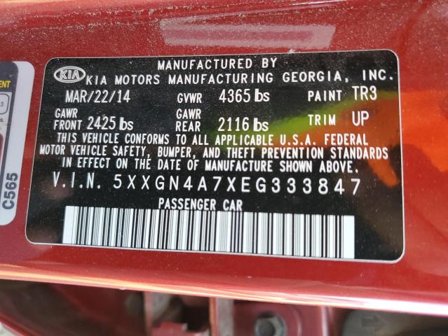 Photo 10 from auction – 2014 KIA OPTIMA EX with VIN 5XXGN4A7XEG333847