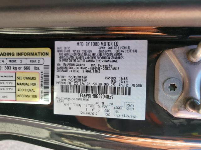 Photo 10 from auction – 2016 FORD MUSTANG with VIN 1FA6P8TH8G5204859