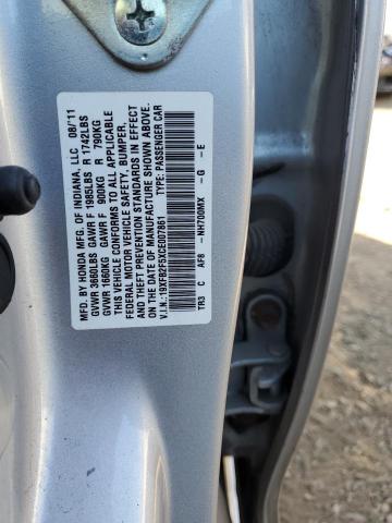 Photo 10 from auction – 2012 HONDA CIVIC LX with VIN 19XFB2F5XCE007861
