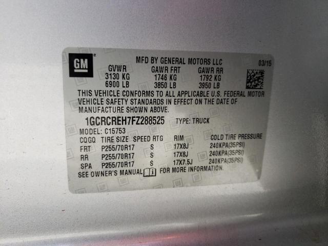 Photo 10 from auction – 2015 CHEVROLET SILVERADO with VIN 1GCRCREH7FZ288525