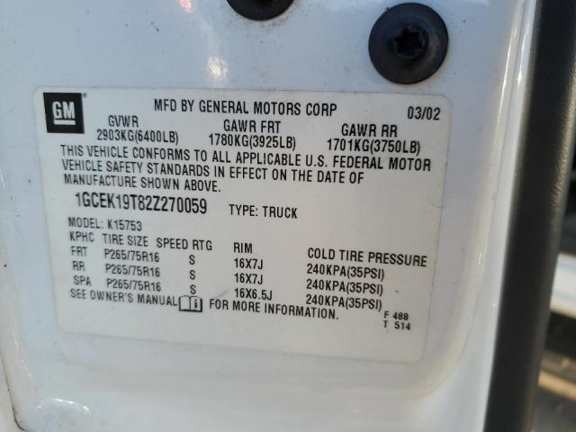 Photo 10 from auction – 2002 CHEVROLET SILVERADO with VIN 1GCEK19T82Z270059