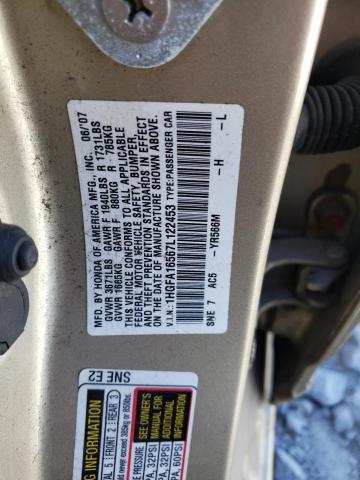Photo 10 from auction – 2007 HONDA CIVIC with VIN 1HGFA16567L122453