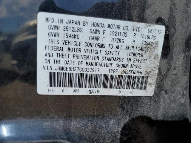 Photo 10 from auction – 2012 HONDA FIT with VIN JHMGE8H37CC037917