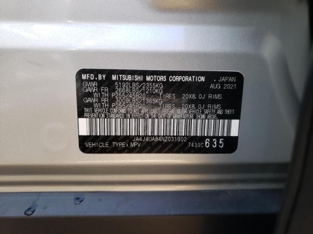 Photo 10 from auction – 2022 MITSUBISHI OUTLANDER with VIN JA4J4UA84NZ031902