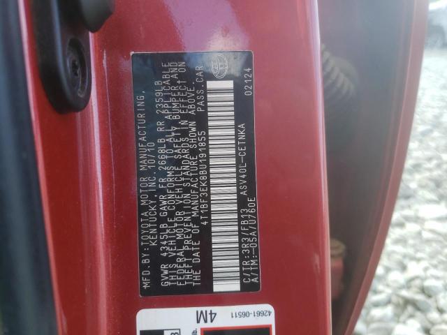 Photo 10 from auction – 2011 TOYOTA CAMRY BASE with VIN 4T1BF3EK8BU191855