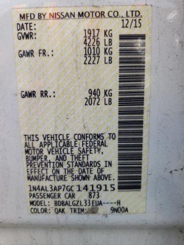 Photo 10 from auction – 2016 NISSAN ALTIMA 2.5 with VIN 1N4AL3AP7GC141915
