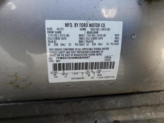 Photo 10 from auction – 2021 FORD EXPLORER X with VIN 1FMSK7DH8MGB50667