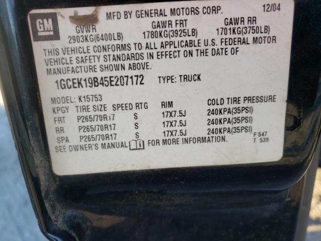 Photo 10 from auction – 2005 CHEVROLET SILVERADO with VIN 1GCEK19B45E207172
