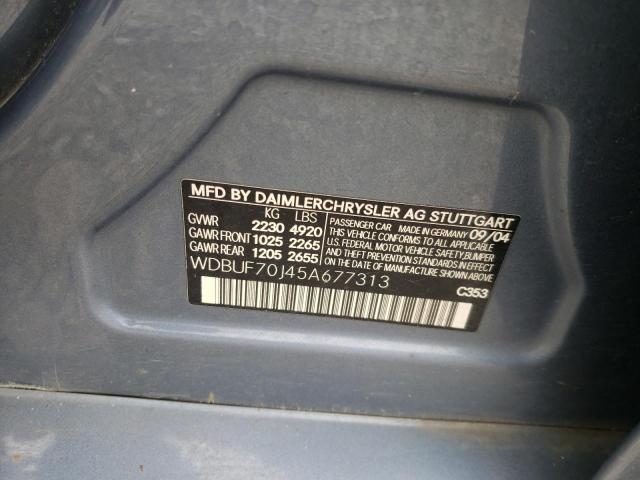 Photo 10 from auction – 2005 MERCEDES-BENZ E 500 with VIN WDBUF70J45A677313