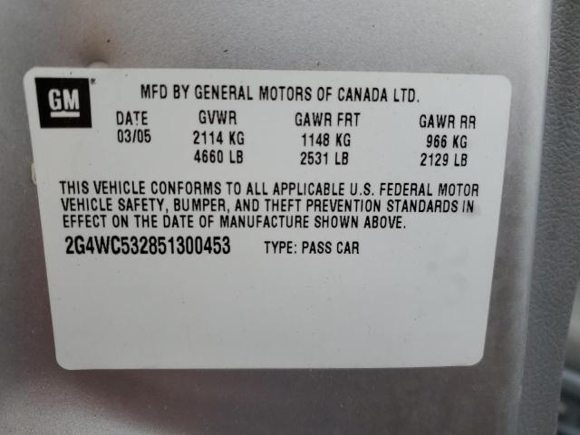 Photo 10 from auction – 2005 BUICK LACROSSE C with VIN 2G4WC532851300453