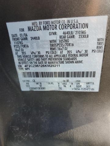 Photo 10 from auction – 2006 MAZDA TRIBUTE S with VIN 4F2CZ96126KM29211