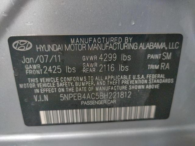 Photo 10 from auction – 2011 HYUNDAI SONATA GLS with VIN 5NPEB4AC5BH221812