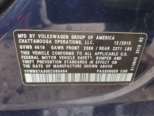 Photo 10 from auction – 2014 VOLKSWAGEN PASSAT SE with VIN 1VWBS7A30EC060464