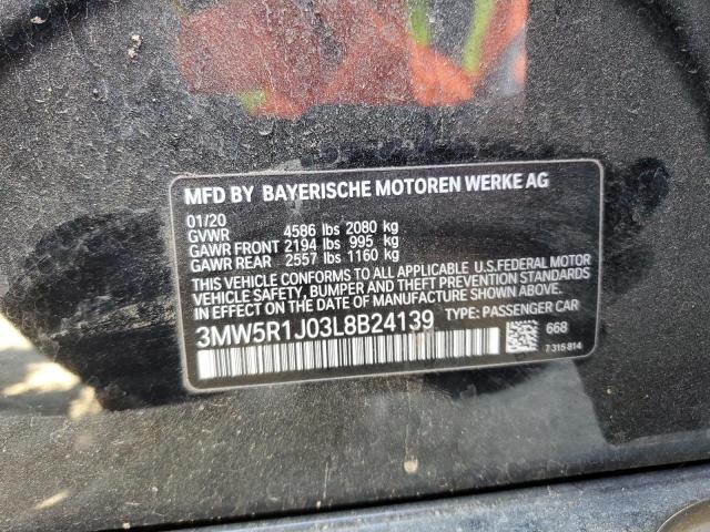 Photo 10 from auction – 2020 BMW 330I with VIN 3MW5R1J03L8B24139