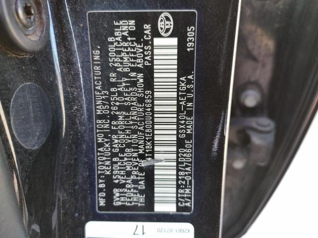 Photo 10 from auction – 2013 TOYOTA AVALON BAS with VIN 4T1BK1EB0DU046859