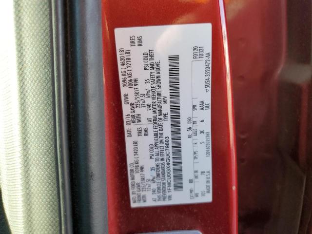 Photo 10 from auction – 2016 FORD ESCAPE SE with VIN 1FMCU0GX4GUC79603