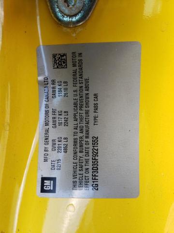 Photo 10 from auction – 2015 CHEVROLET CAMARO LT with VIN 2G1FF3D35F9221552