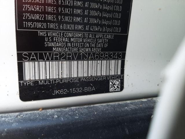 Photo 10 from auction – 2018 LAND ROVER RANGE ROVE with VIN SALWR2RV1JA698343