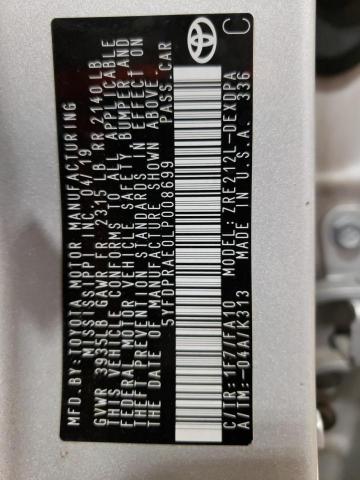 Photo 10 from auction – 2020 TOYOTA COROLLA L with VIN 5YFDPRAE0LP008699