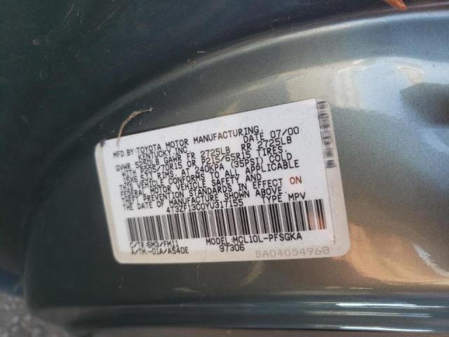 Photo 10 from auction – 2000 TOYOTA SIENNA LE with VIN 4T3ZF13C0YU317155