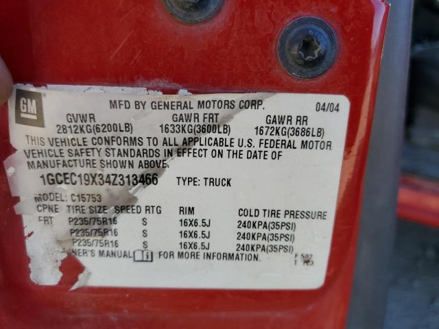 Photo 10 from auction – 2004 CHEVROLET SILVERADO with VIN 1GCEC19X34Z313466