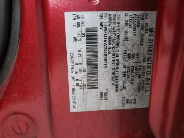 Photo 10 from auction – 2004 FORD EXPEDITION with VIN 1FMPU16W24LB08219