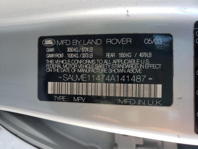 Photo 10 from auction – 2004 LAND ROVER RANGE ROVE with VIN SALME11474A141487