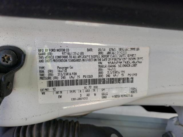 Photo 10 from auction – 2014 FORD FOCUS SE with VIN 1FADP3K2XEL393000