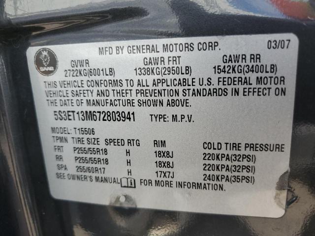 Photo 10 from auction – 2007 SAAB 9-7X 5.3I with VIN 5S3ET13M672803941