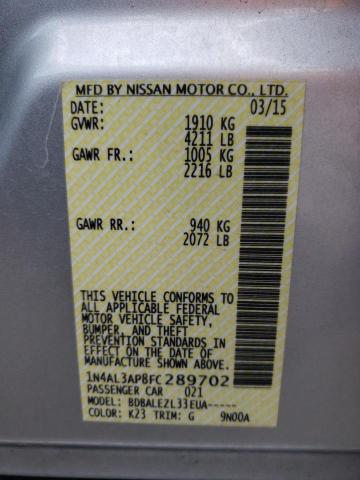 Photo 10 from auction – 2015 NISSAN ALTIMA 2.5 with VIN 1N4AL3AP8FC289702