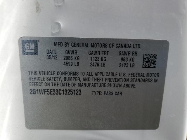 Photo 10 from auction – 2012 CHEVROLET IMPALA LS with VIN 2G1WF5E33C1325123