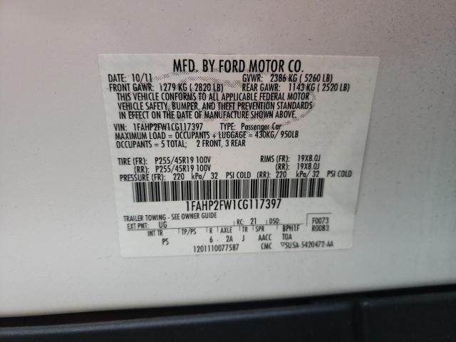 Photo 10 from auction – 2012 FORD TAURUS LIM with VIN 1FAHP2FW1CG117397