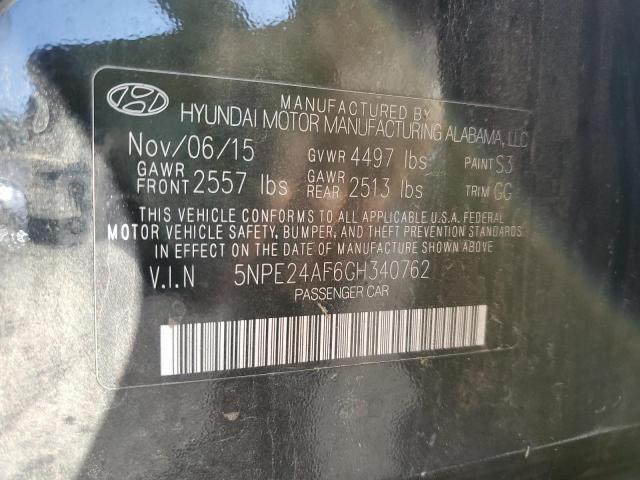 Photo 10 from auction – 2016 HYUNDAI SONATA SE with VIN 5NPE24AF6GH340762