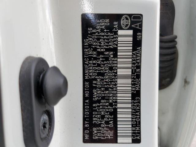 Photo 10 from auction – 2016 TOYOTA COROLLA L with VIN 2T1BURHE5GC740886