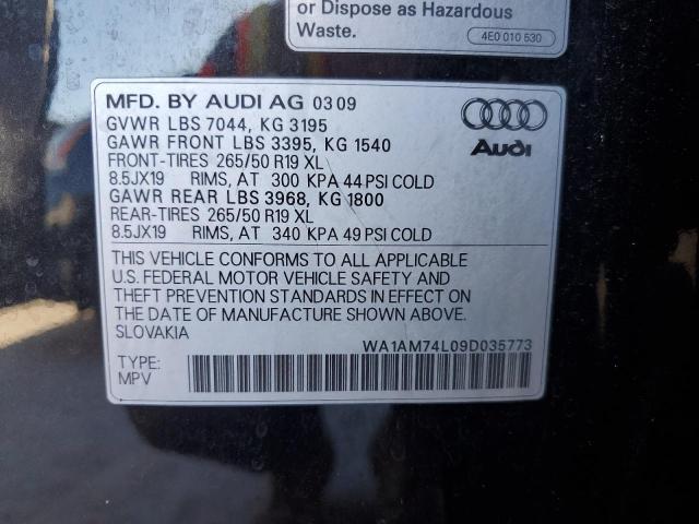Photo 10 from auction – 2009 AUDI Q7 TDI with VIN WA1AM74L09D035773