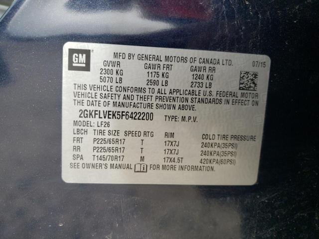Photo 10 from auction – 2015 GMC TERRAIN SL with VIN 2GKFLVEK5F6422200