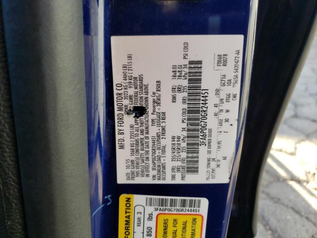 Photo 10 from auction – 2016 FORD FUSION S with VIN 3FA6P0G70GR244451
