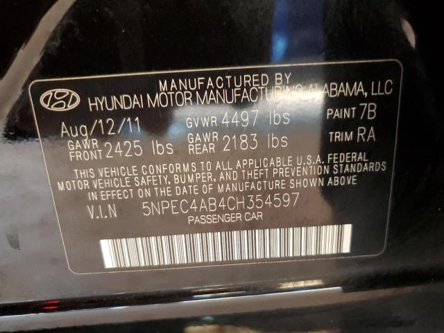 Photo 10 from auction – 2012 HYUNDAI SONATA SE with VIN 5NPEC4AB4CH354597