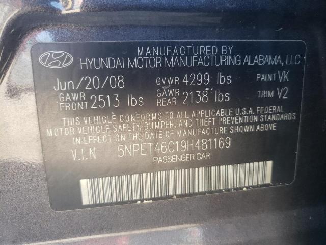 Photo 10 from auction – 2009 HYUNDAI SONATA GLS with VIN 5NPET46C19H481169