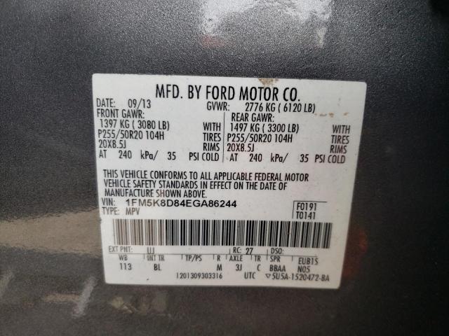 Photo 10 from auction – 2014 FORD EXPLORER X with VIN 1FM5K8D84EGA86244