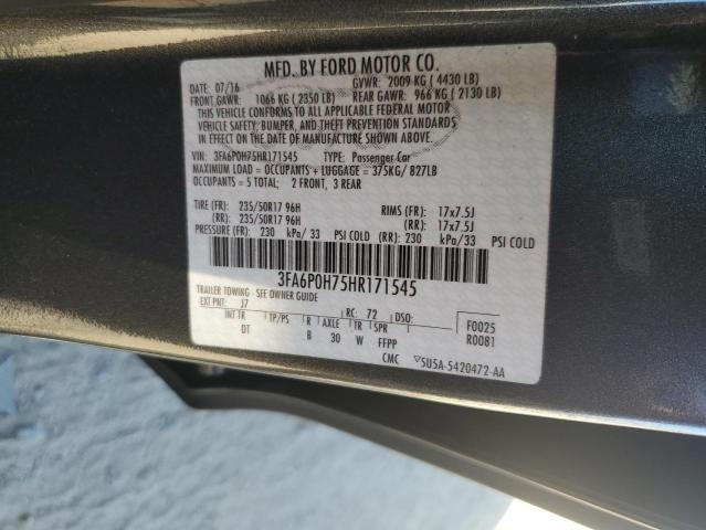 Photo 10 from auction – 2017 FORD FUSION SE with VIN 3FA6P0H75HR171545