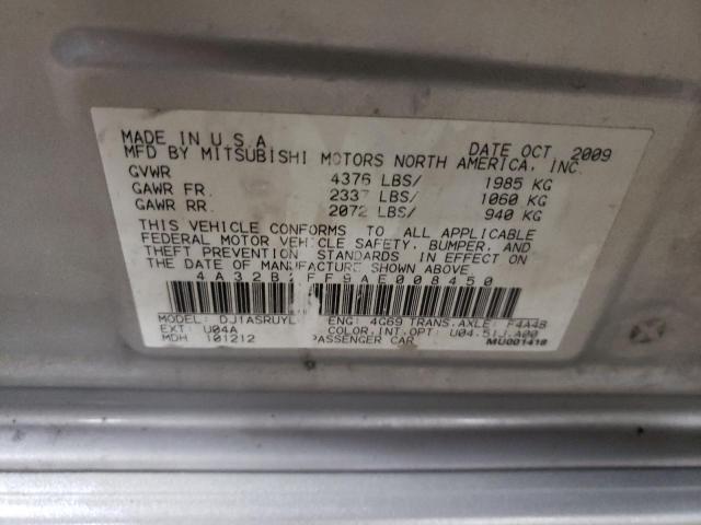 Photo 10 from auction – 2010 MITSUBISHI GALANT FE with VIN 4A32B2FF9AE008450