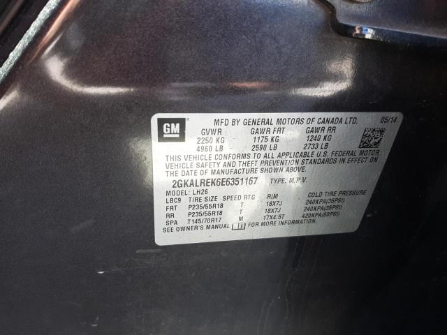 Photo 10 from auction – 2014 GMC TERRAIN SL with VIN 2GKALREK6E6351167