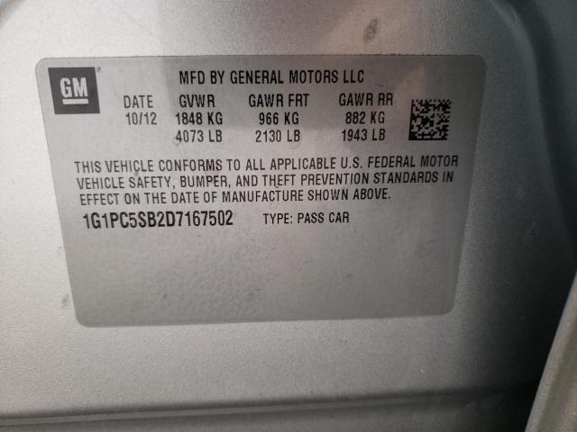 Photo 10 from auction – 2013 CHEVROLET CRUZE LT with VIN 1G1PC5SB2D7167502